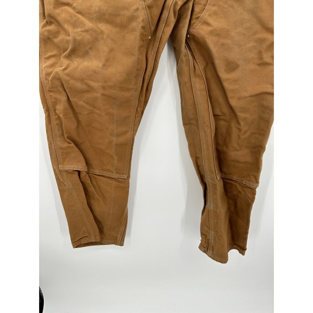 Carhartt Brown Utility Double Knee Loose Fit Firm Duck Pants Men's Size 46x32 - Picture 4 of 10